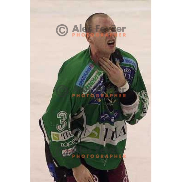 Andrej Tavzelj in action during ice-hockey match Tilia Olimpija- Sapa Fehervar in round 40 of Ebel league, played in Hala Tivoli, Ljubljana, Slovenia 5.01.2010 