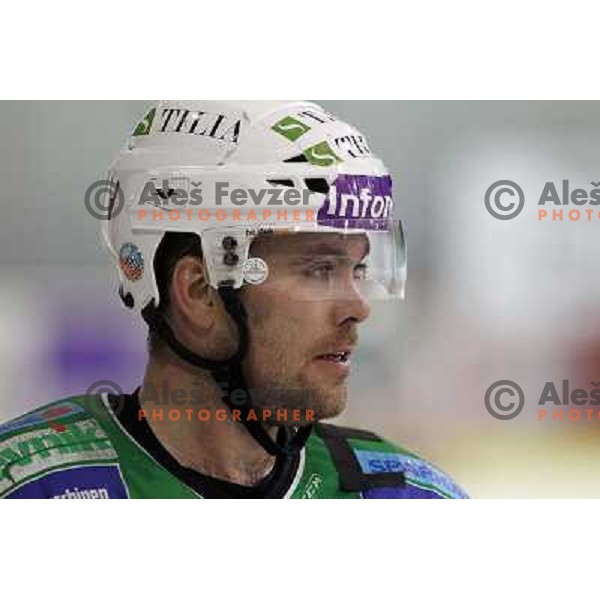 Kevin Mitchell in action during ice-hockey match Tilia Olimpija- Sapa Fehervar in round 40 of Ebel league, played in Hala Tivoli, Ljubljana, Slovenia 5.01.2010 