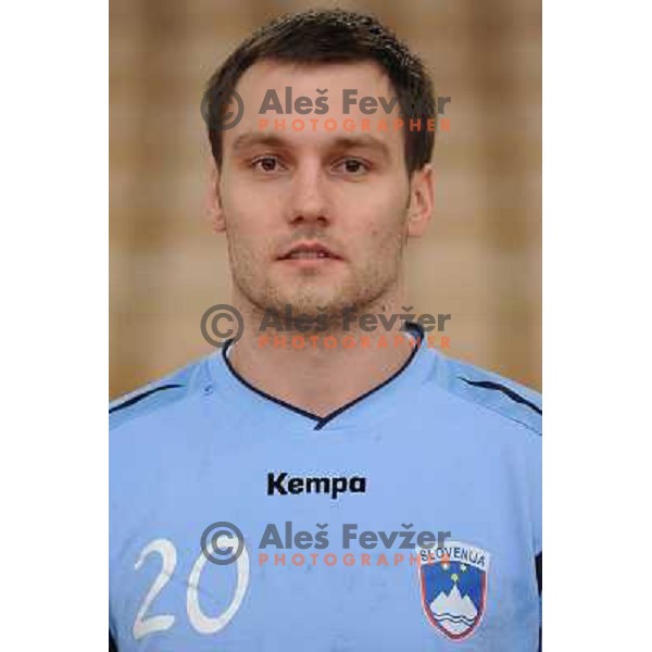 Luka Zvizej at the handball game Slovenia - Serbia, friendly match of slovenian national handball team in preparation for the Euro 2010 , Podcetrtek, Slovenia, 06.01.2010, Slovenia lost 24:33 