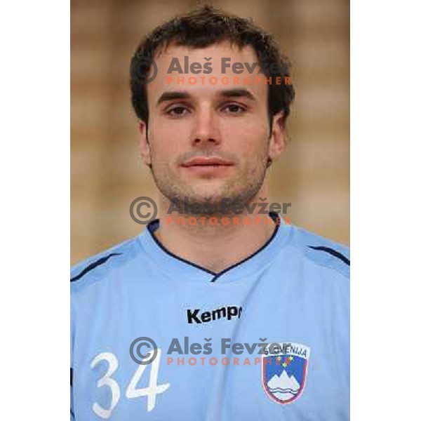 Uros Zorman at the handball game Slovenia - Serbia, friendly match of slovenian national handball team in preparation for the Euro 2010 , Podcetrtek, Slovenia, 06.01.2010, Slovenia lost 24:33 