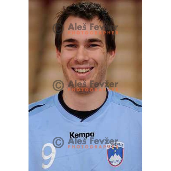 Natek Jure at the handball game Slovenia - Serbia, friendly match of slovenian national handball team in preparation for the Euro 2010 , Podcetrtek, Slovenia, 06.01.2010, Slovenia lost 24:33 