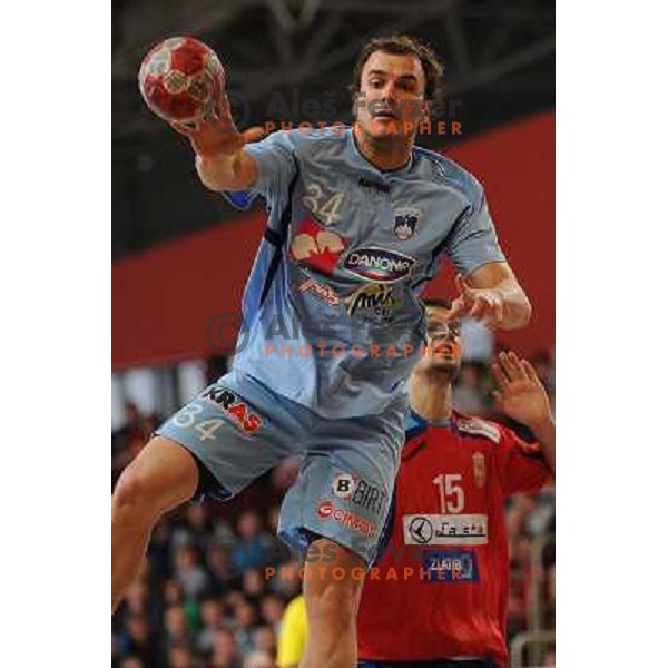 Zorman Uros at the handball game Slovenia - Serbia, friendly match of slovenian national handball team in preparation for the Euro 2010 , Podcetrtek, Slovenia, 06.01.2010, Slovenia lost 24:33 