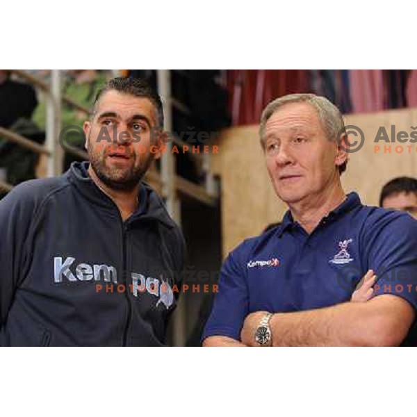 Denic Boris and Serdarusic Zvonimir at the handball game Slovenia - Serbia, friendly match of slovenian national handball team in preparation for the Euro 2010 , Podcetrtek, Slovenia, 06.01.2010, Slovenia lost 24:33 