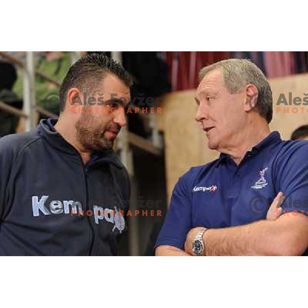 Denic Boris and Serdarusic Zvonimir at the handball game Slovenia - Serbia, friendly match of slovenian national handball team in preparation for the Euro 2010 , Podcetrtek, Slovenia, 06.01.2010, Slovenia lost 24:33 