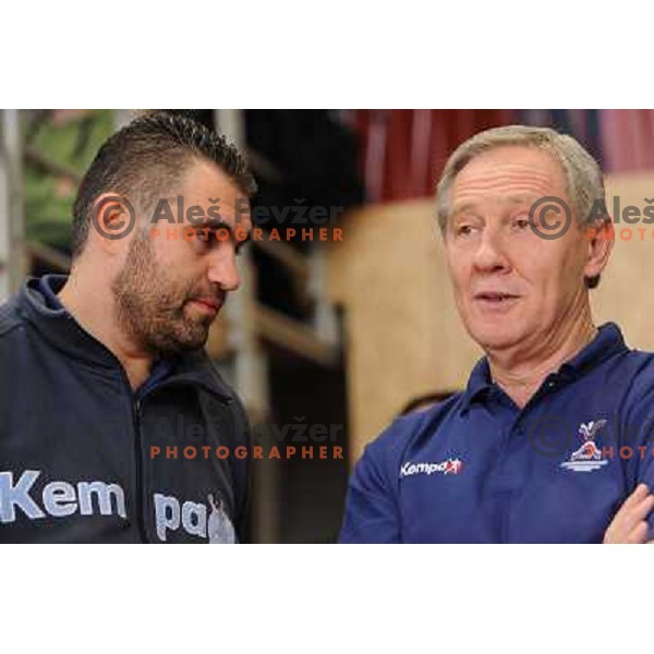 Denic Boris and Serdarusic Zvonimir at the handball game Slovenia - Serbia, friendly match of slovenian national handball team in preparation for the Euro 2010 , Podcetrtek, Slovenia, 06.01.2010, Slovenia lost 24:33 