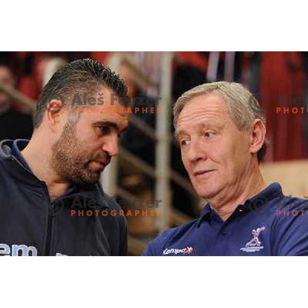 Denic Boris and Serdarusic Zvonimir at the handball game Slovenia - Serbia, friendly match of slovenian national handball team in preparation for the Euro 2010 , Podcetrtek, Slovenia, 06.01.2010, Slovenia lost 24:33 