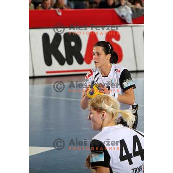 Andrea Lekic in action during handball match Krim Mercator- Metz in round 5 of Championsleague, played at Kodeljevo, Ljubljana, Slovenia 09.01.2010 