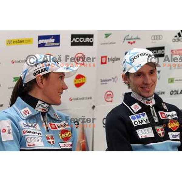  Petra Majdic and Robi Kranjec at Slovenia Nordic Ski team press conference in Ljubljana, Slovenia 11.1.2010 