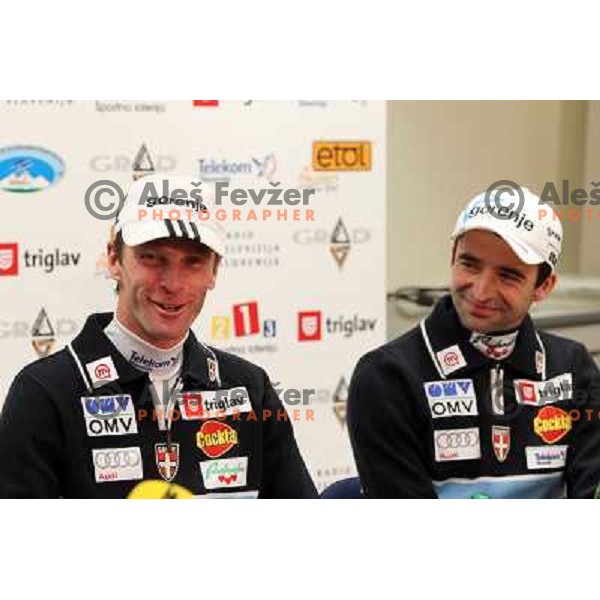 Matjaz Zupan, Franci Petek at Slovenia Nordic Ski team press conference in Ljubljana, Slovenia 11.1.2010 