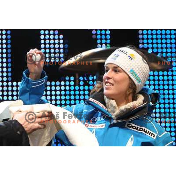 Maria Pietilae Holmner (SWE) during public draw of starting numbers for Zlata Lisica, Golden Fox FIS Alpine Ski World Cup giant slalom race in Maribor, Slovenia 15.1.2010 