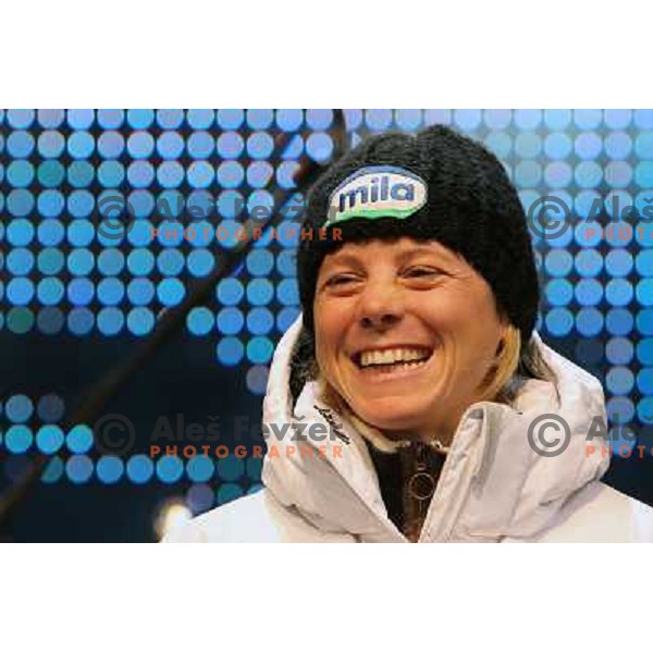 Denise Karbon (ITA) during public draw of starting numbers for Zlata Lisica, Golden Fox FIS Alpine Ski World Cup giant slalom race in Maribor, Slovenia 15.1.2010 
