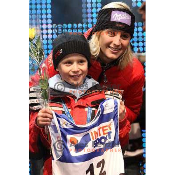 Michaela Kirchgasser (AUT) during public draw of starting numbers for Zlata Lisica, Golden Fox FIS Alpine Ski World Cup giant slalom race in Maribor, Slovenia 15.1.2010 