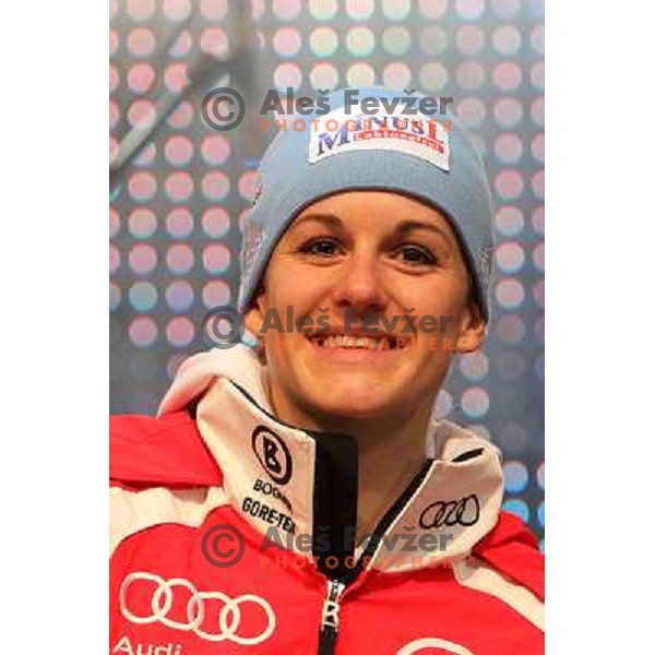 Kathrin Hoelzl (GER) during public draw of starting numbers for Zlata Lisica, Golden Fox FIS Alpine Ski World Cup giant slalom race in Maribor, Slovenia 15.1.2010 