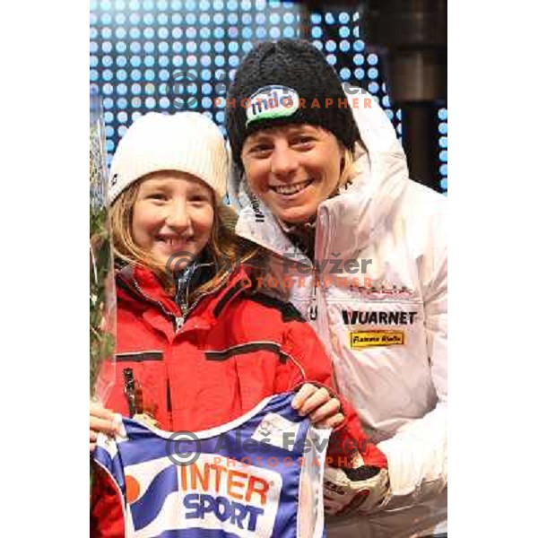 Denise Karbon (ITA) during public draw of starting numbers for Zlata Lisica, Golden Fox FIS Alpine Ski World Cup giant slalom race in Maribor, Slovenia 15.1.2010 