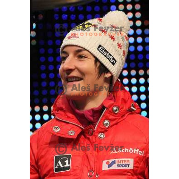 Kathrin Zettel (AUT) during public draw of starting numbers for Zlata Lisica, Golden Fox FIS Alpine Ski World Cup giant slalom race in Maribor, Slovenia 15.1.2010 