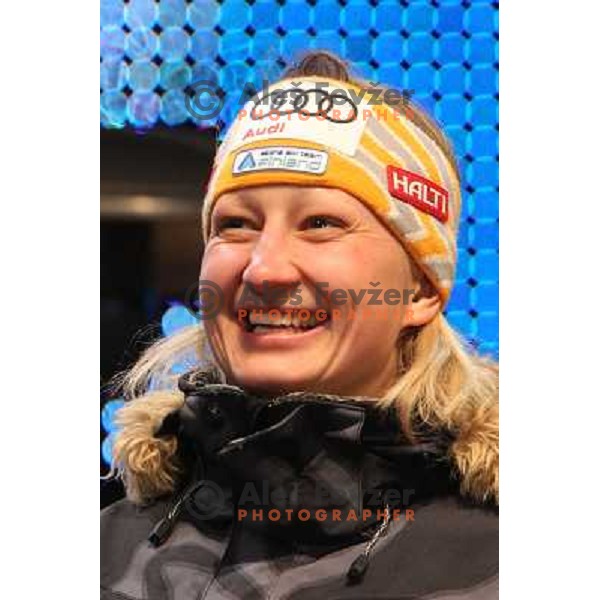 Tanja Poutiainen (FIN) during public draw of starting numbers for Zlata Lisica, Golden Fox FIS Alpine Ski World Cup giant slalom race in Maribor, Slovenia 15.1.2010 