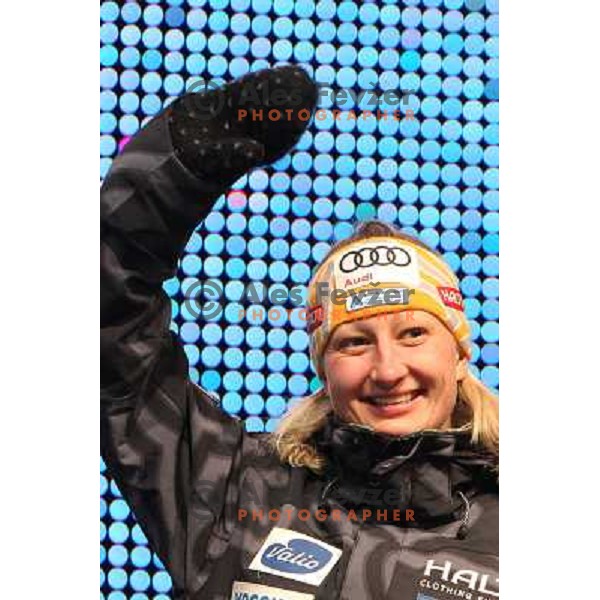 Tanja Poutiainen (FIN) during public draw of starting numbers for Zlata Lisica, Golden Fox FIS Alpine Ski World Cup giant slalom race in Maribor, Slovenia 15.1.2010 