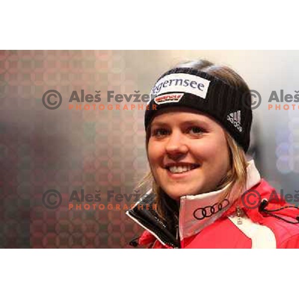 Viktoria Rebensburg (GER) during public draw of starting numbers for Zlata Lisica, Golden Fox FIS Alpine Ski World Cup giant slalom race in Maribor, Slovenia 15.1.2010 