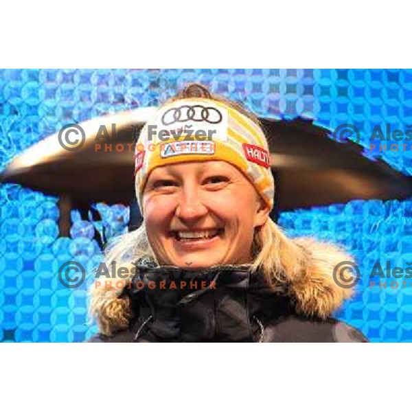 Tanja Poutiainen (FIN) during public draw of starting numbers for Zlata Lisica, Golden Fox FIS Alpine Ski World Cup giant slalom race in Maribor, Slovenia 15.1.2010 