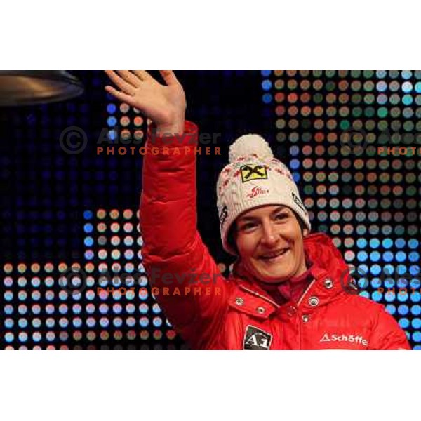 Kathrin Zettel (AUT) during public draw of starting numbers for Zlata Lisica, Golden Fox FIS Alpine Ski World Cup giant slalom race in Maribor, Slovenia 15.1.2010 