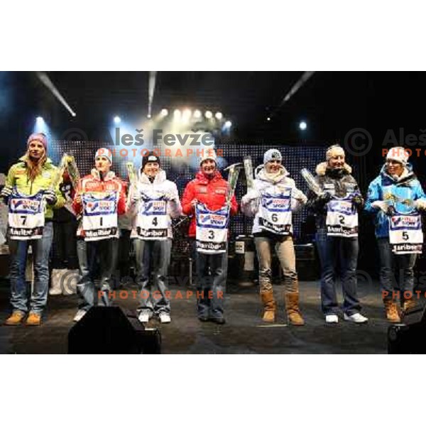  public draw of starting numbers for Zlata Lisica, Golden Fox FIS Alpine Ski World Cup giant slalom race in Maribor, Slovenia 15.1.2010 
