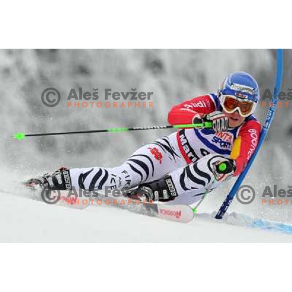 Viktoria Rebensburg (GER) during first run of Zlata Lisica, Golden Fox Audi FIS Alpine Ski World Cup 2009-2010 giant slalom race in Maribor, Slovenia 16.1.2010 