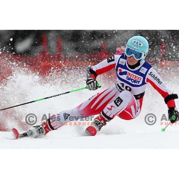Eva Maria Brem (AUT) during first run of Zlata Lisica, Golden Fox Audi FIS Alpine Ski World Cup 2009-2010 giant slalom race in Maribor, Slovenia 16.1.2010 