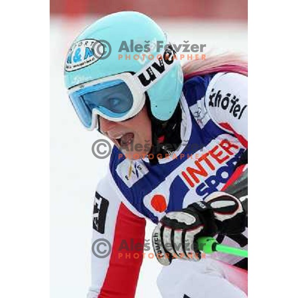 Eva Maria Brem (AUT) during first run of Zlata Lisica, Golden Fox Audi FIS Alpine Ski World Cup 2009-2010 giant slalom race in Maribor, Slovenia 16.1.2010 
