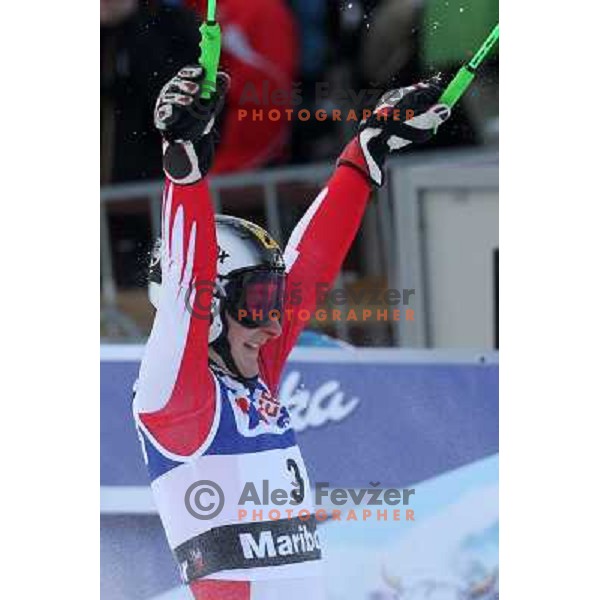 Kathrin Zettel (AUT) after second run of Zlata Lisica, Golden Fox Audi FIS Alpine Ski World Cup 2009-2010 giant slalom race in Maribor, Slovenia 16.1.2010 