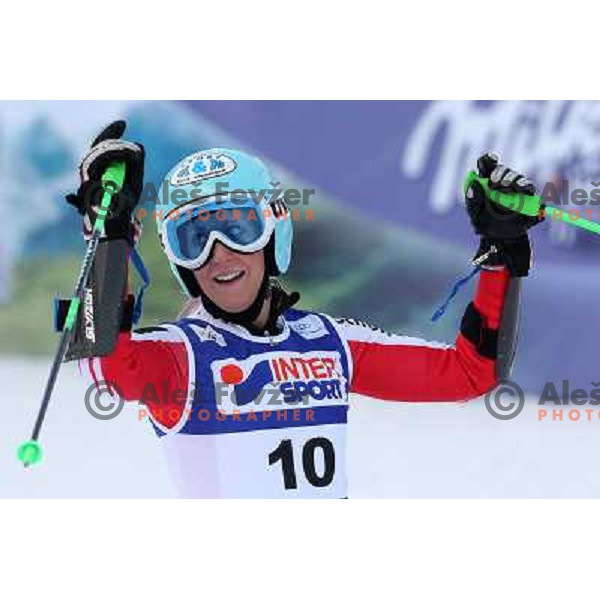  Eva Maria Brem (AUT) after second run of Zlata Lisica, Golden Fox Audi FIS Alpine Ski World Cup 2009-2010 giant slalom race in Maribor, Slovenia 16.1.2010 