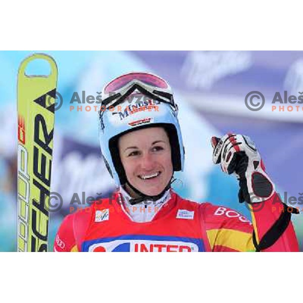 Kathrin Hoelzl (GER) after second run of Zlata Lisica, Golden Fox Audi FIS Alpine Ski World Cup 2009-2010 giant slalom race in Maribor, Slovenia 16.1.2010 