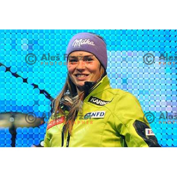  Tina Maze during public draw of starting numbers for Zlata Lisica, Golden Fox FIS Alpine Ski World Cup slalom race in M
