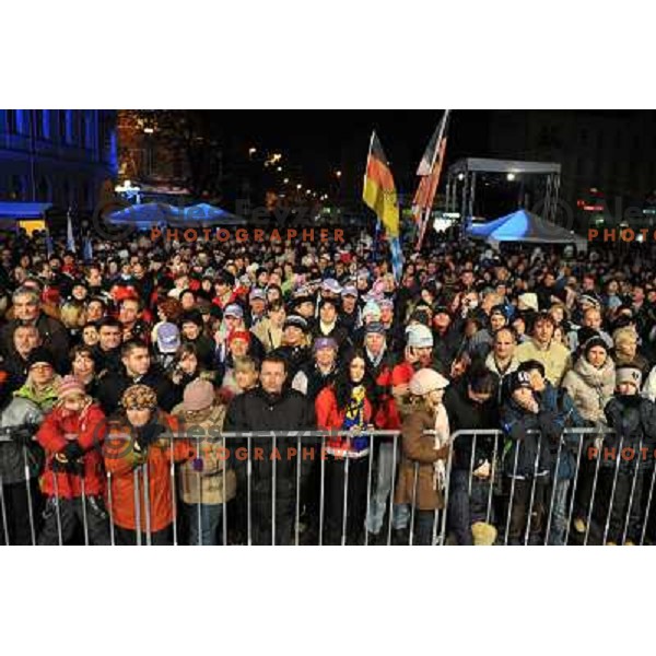  during public draw of starting numbers for Zlata Lisica, Golden Fox FIS Alpine Ski World Cup slalom race in Maribor, Slovenia 16.1.2010 
