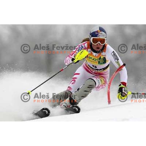 Lindsey Vonn (USA) during first run of Zlata Lisica, Golden Fox Audi FIS Alpine Ski World Cup 2009-2010 slalom race in Maribor, Slovenia 17.1.2010 