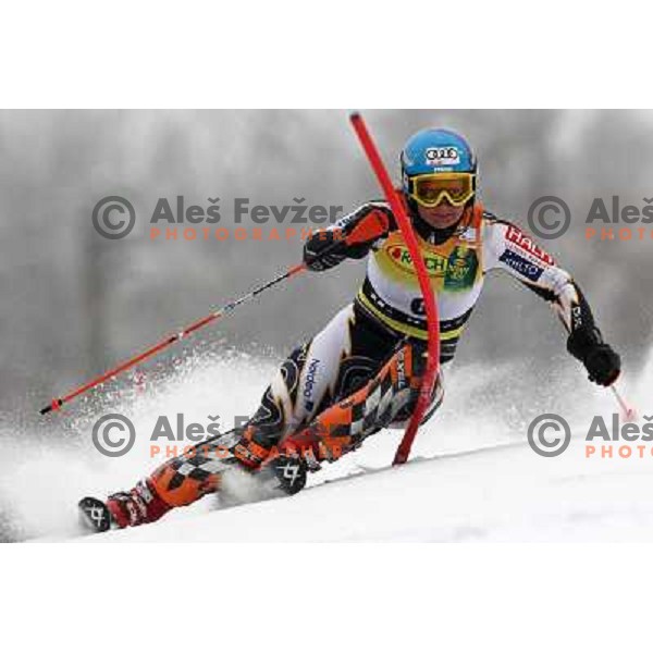 Tanja Poutiainen (FIN) during first run of Zlata Lisica, Golden Fox Audi FIS Alpine Ski World Cup 2009-2010 slalom race in Maribor, Slovenia 17.1.2010 