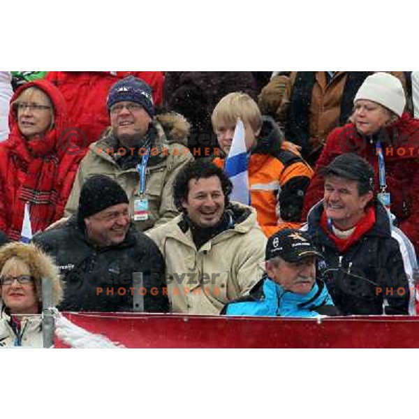Zoran Jankovic, Patrik Vlacic after second run of Zlata Lisica, Golden Fox Audi FIS Alpine Ski World Cup 2009-2010 slalom race in Maribor, Slovenia 17.1.2010 