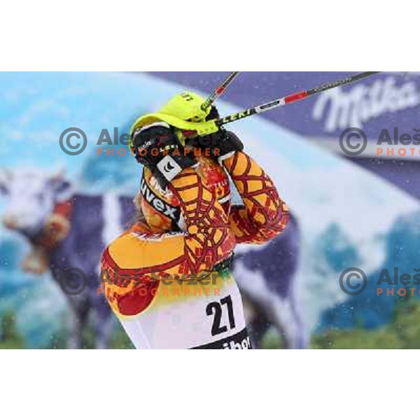 Brigitte Acton (CAN) after second run of Zlata Lisica, Golden Fox Audi FIS Alpine Ski World Cup 2009-2010 slalom race in Maribor, Slovenia 17.1.2010 