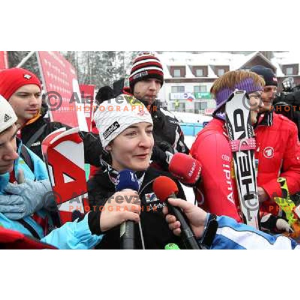 Kathrin Zettel after second run of Zlata Lisica, Golden Fox Audi FIS Alpine Ski World Cup 2009-2010 slalom race in Maribor, Slovenia 17.1.2010 