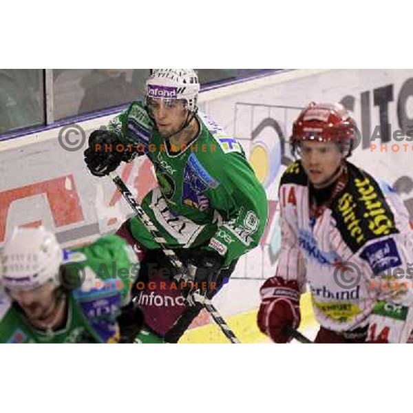Ziga Pance in action during ice-hockey match Tilia Olimpija-KAC in Ebel league, played in Hala Tivoli, Ljubljana, Slovenia 19.1.2010 