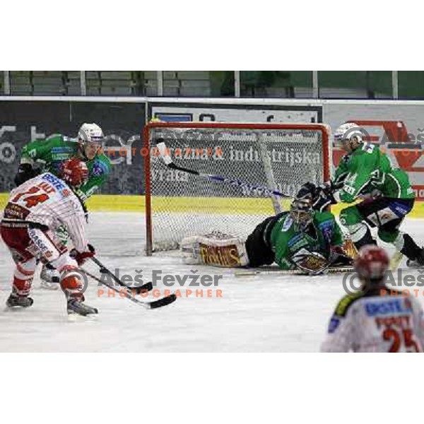 Groznik, Ales Sila, Harlan Pratt in action during ice-hockey match Tilia Olimpija-KAC in Ebel league, played in Hala Tivoli, Ljubljana, Slovenia 19.1.2010 