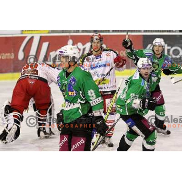 Pratt, Jan, Music celebrate goal during ice-hockey match Tilia Olimpija-KAC in Ebel league, played in Hala Tivoli, Ljubljana, Slovenia 19.1.2010 