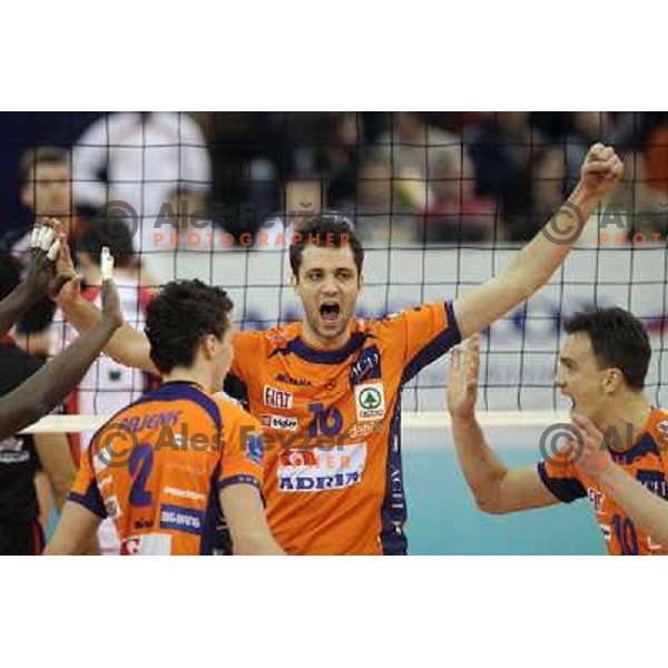 Vidic in action during volleyball match ACH Volley - Asseco Resovia Rzeszow in CEV Indesit Volleyball Champions League, played in Hala Tivoli, Ljubljana, Slovenia 20.1.2010 