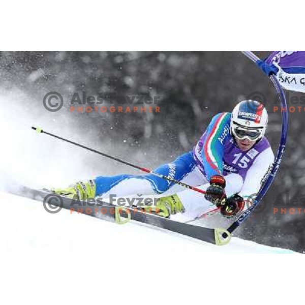 Manfred Moelgg of Italy skiing during first run of AUDI FIS World Cup Giant Slalom race in Kranjska Gora, Slovenia 29.1.2010 
