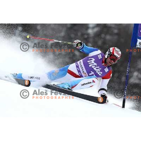  Didier Defago of Switzerland skiing during first run of AUDI FIS World Cup Giant Slalom race in Kranjska Gora, Slovenia 29.1.2010 