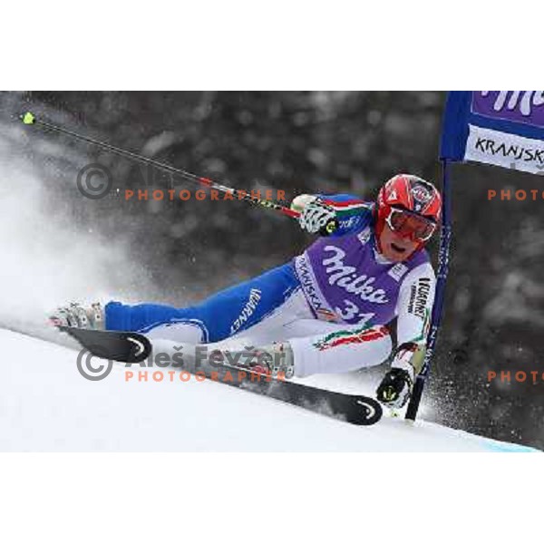 Florian Eisath of Italy skiing during first run of AUDI FIS World Cup Giant Slalom race in Kranjska Gora, Slovenia 29.1.2010 