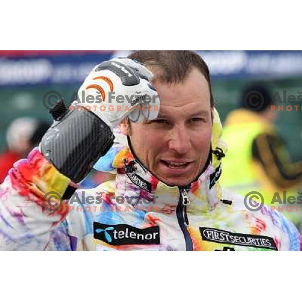 Axel Lund Svindal of Norway after second run of AUDI FIS World Cup Giant Slalom race in Kranjska Gora, Slovenia 29.1.2010 