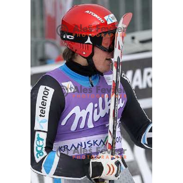 Kjetil Jansrud of Norway in finish after second run of AUDI FIS World Cup Giant Slalom race in Kranjska Gora, Slovenia 29.1.2010 