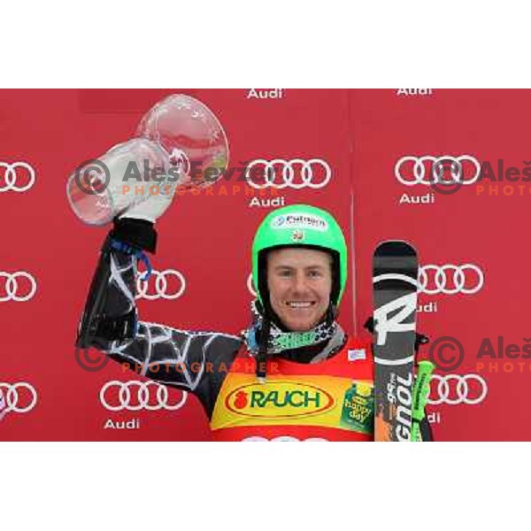 Ted Ligety of USA in finish after second run of AUDI FIS World Cup Giant Slalom race for Vitranc Cup in Kranjska Gora, Slovenia 30.1.2010 