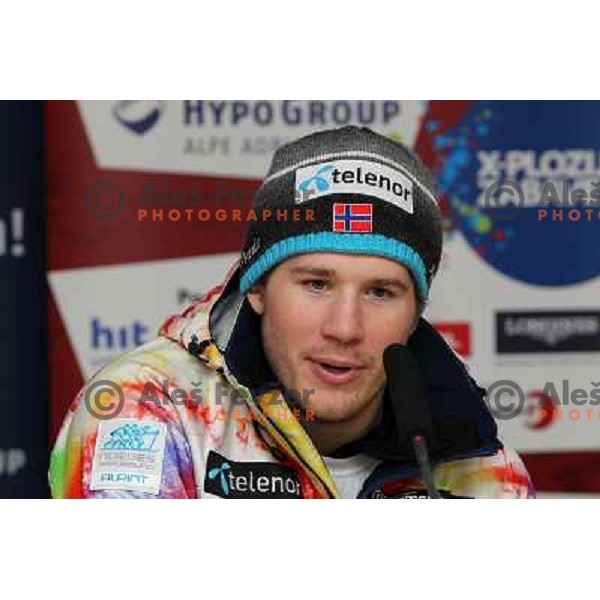 Kjetil Jansrud of Norway at press conference after AUDI FIS World Cup Giant Slalom race for Vitranc Cup in Kranjska Gora, Slovenia 30.1.2010 
