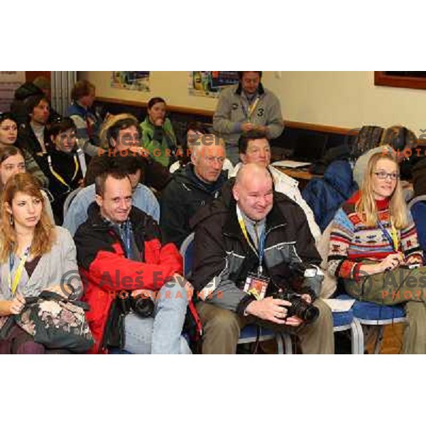 press conference after AUDI FIS World Cup Giant Slalom race for Vitranc Cup in Kranjska Gora, Slovenia 30.1.2010 